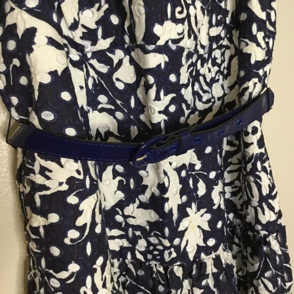 Cynthia Steffe Navy & White Eyelet Summer Dress - Picture 6 of 10